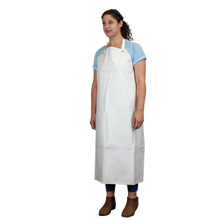 Safe Handler Heavy Duty Nitrile Industrial Apron, White, OSFM BLSH-HDS-HYNI-AP1W